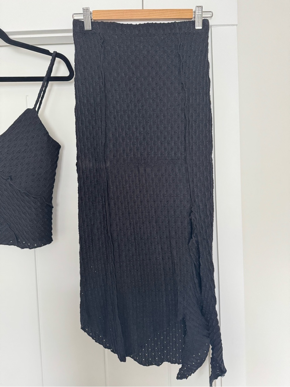 Women's Knit Skirt Set - Two-Piece Tank Top & Skirt - Picture 4 of 9